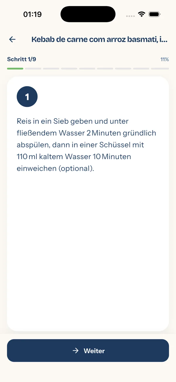 YiYo — Bildschirm zum Schritt-für-Schritt-Kochen