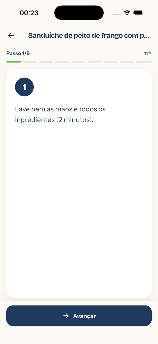YiYo — tela de preparo passo a passo